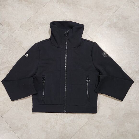 Fusalp X Airelles Womens S Small Black Crop Full Zip Mock Turtle Neck Jacket - Picture 3 of 15